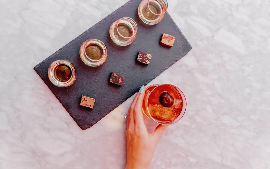 Scottish chocolate paired with a flight of whiskey